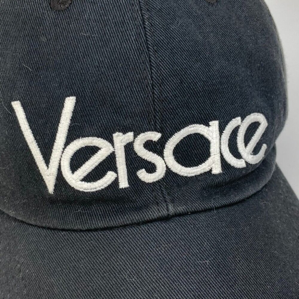 VERSACE logo Hat cap cotton Black/White - Picture 5 of 15